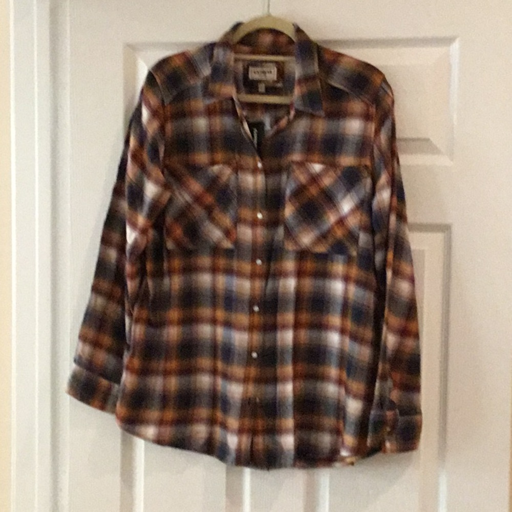 Plaid flannel button down - new with tags